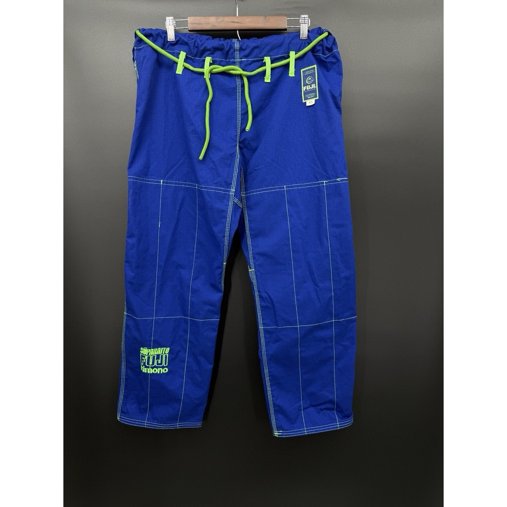 FUJI Suparaito BJJ Gi Pants A3 Blue Ripstop Jiu-Jitsu Unisex 43x29 Drawstring